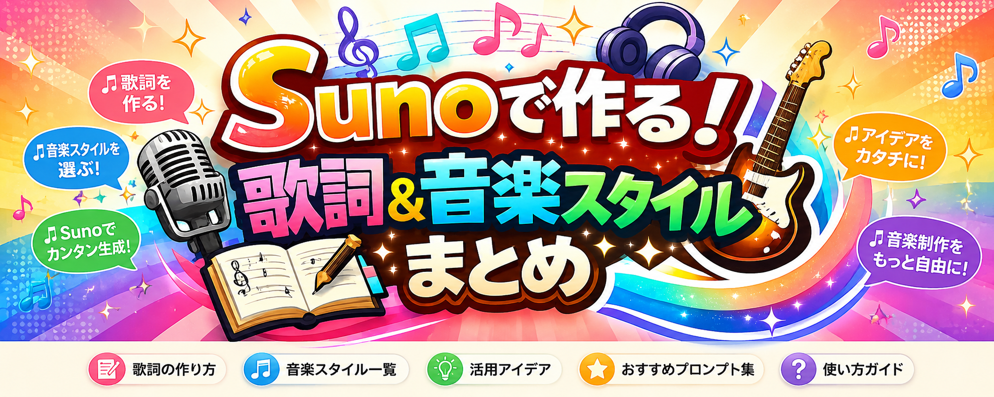 Sunoで作る！歌詞＆音楽スタイルまとめ